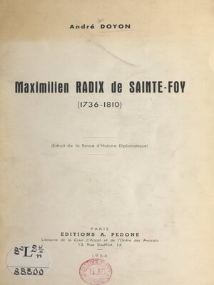 cover image of Maximilien Radix de Sainte-Foy (1736-1810)